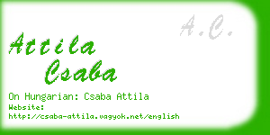 attila csaba business card